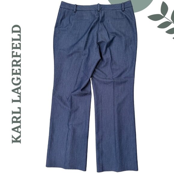 Karl Lagerfeld Paris Wide-Leg Dress Pants – Blue Chambray, Size 16 - Picture 2 of 6